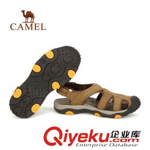 涼鞋 CAMELl駱駝戶外男款沙灘鞋 透氣防滑磨砂頭層牛皮 5T2396103原始圖片3