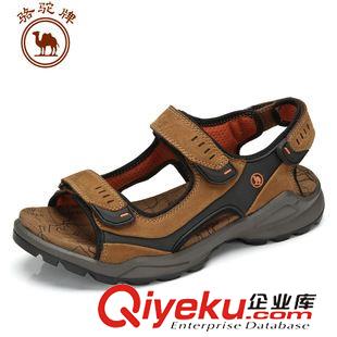 涼鞋 駱駝牌新品夏季新款戶外休閑男式zp皮涼鞋沙灘涼鞋W422307006