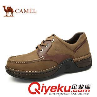 日常體閑 camel駱駝?wù)?新款系帶男鞋 粒面皮真皮舒適平跟皮鞋 A432001040
