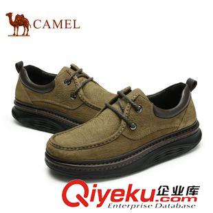 日常體閑 camel駱駝?wù)?新款系帶男鞋 粒面皮真皮舒適平跟皮鞋 A432001040原始圖片3
