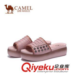 凉拖 Camel骆驼女鞋 简约休闲 头层水染牛皮星形铆钉凉拖 A52007604