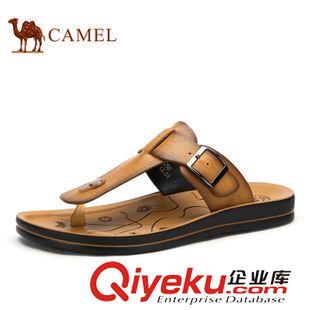 涼拖 Camel駱駝女鞋 簡(jiǎn)約舒適 2015新款高跟羊皮春夏女涼拖A52834602