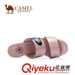 涼拖 Camel駱駝女鞋 簡(jiǎn)約舒適 2015新款高跟羊皮春夏女涼拖A52834602原始圖片2