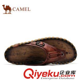 涼拖 Camel 駱駝男鞋 日常休閑舒適男士拖鞋 牛皮透氣拖鞋 A522344133原始圖片2