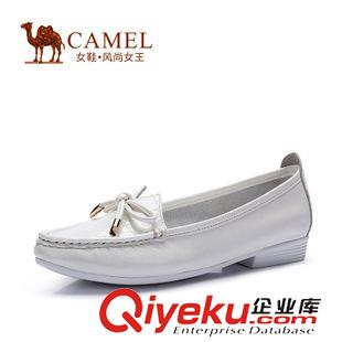時尚單鞋 Camel駱駝女鞋 舒適休閑女單鞋羊皮尖頭淺口中跟女鞋 A51068604