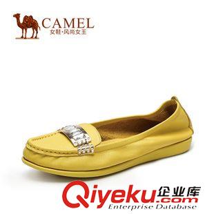 時尚單鞋 Camel駱駝女鞋 2015新款 圓頭粗高跟蝴蝶結春夏女單鞋  A51811603