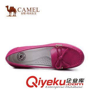 時尚單鞋 Camel駱駝女鞋 2015新款 圓頭粗高跟蝴蝶結春夏女單鞋  A51811603原始圖片2