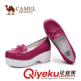 時尚單鞋 Camel駱駝女鞋 2015新款 圓頭粗高跟蝴蝶結春夏女單鞋  A51811603原始圖片3