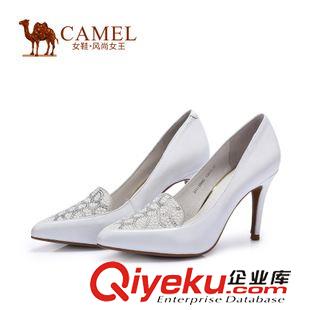 時尚單鞋 Camel駱駝女鞋 尖頭酒杯跟羊皮羊猄水鉆2015春夏單鞋A51116602原始圖片3