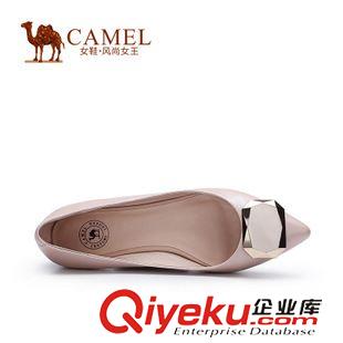 時尚單鞋 Camel駱駝女鞋 尖頭軟面羊皮金屬配飾2015春季單鞋 A51136602原始圖片2