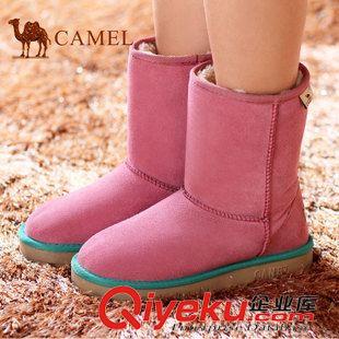 優雅女靴 Camel駱駝女靴  馬毛小圓頭羊皮側拉鏈高跟內水臺女靴A94104605
