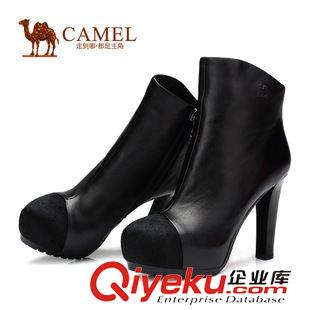 優雅女靴 Camel駱駝女靴  馬毛小圓頭羊皮側拉鏈高跟內水臺女靴A94104605原始圖片3