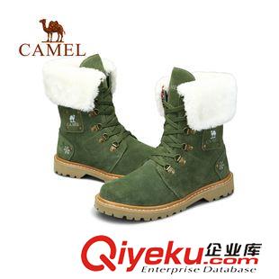 戶外徒步鞋 CAMEL駱駝戶外高幫徒步鞋 女款反毛皮保暖徒步休閑鞋 A94149615原始圖片3