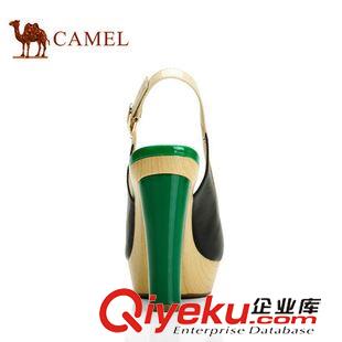 涼鞋 CAMEL駱駝 羊皮 涼鞋 夏季復(fù)合底粗跟防水鞋 81013610原始圖片2