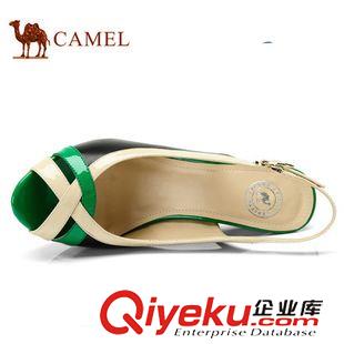 涼鞋 CAMEL駱駝 羊皮 涼鞋 夏季復合底粗跟防水鞋 81013610