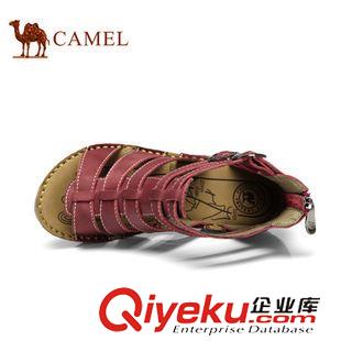 涼鞋 CAMEL駱駝 牛皮 夏季新品坡高跟女zp 羅馬涼鞋 81309604原始圖片3