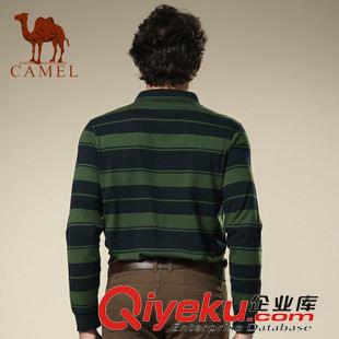 T恤/衛(wèi)衣 新品 camel駱駝男裝 zp 2013秋季長(zhǎng)袖條紋t恤 男士棉T恤058119