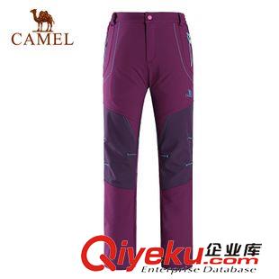 软壳衣 2015新品CAMEL骆驼户外软壳裤女秋冬保暖户外软壳冲锋裤A5W1Y9117