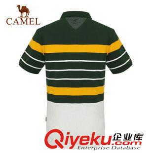 T恤 駱駝戶外男款翻領短T恤 2014年新款翻領條紋休閑男T恤A4S225021原始圖片2