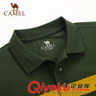 T恤 駱駝戶外男款翻領短T恤 2014年新款翻領條紋休閑男T恤A4S225021原始圖片3