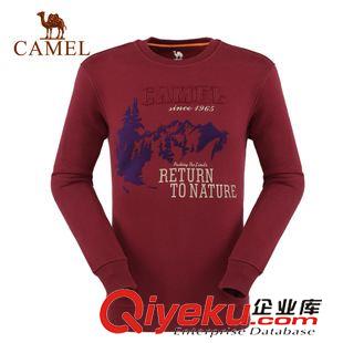 衛衣、絨衫 CAMEL駱駝戶外男士衛衣 休閑衣圓領加厚抓絨保暖長袖衣2F28002