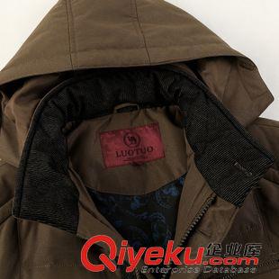 男式羽絨服 駱駝男裝 中長款羽絨服 中年保暖可拆卸帽羽絨外套男DY4093073原始圖片3