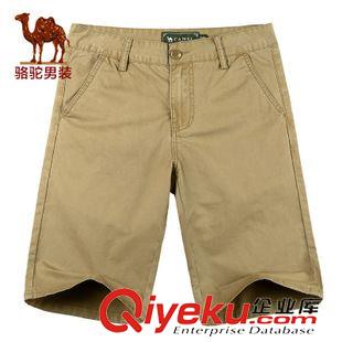 沙灘褲 Camel駱駝男裝 短褲 時(shí)尚休閑修身五分短褲 純棉短褲A5S215025