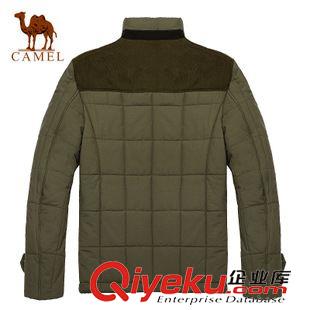 男式棉衣 camel駱駝男裝 立領拉鏈擋風格子短款保暖棉外套風衣  3F15325原始圖片2