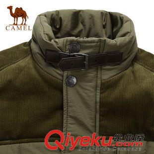 男式棉衣 camel駱駝男裝 立領拉鏈擋風格子短款保暖棉外套風衣  3F15325原始圖片3
