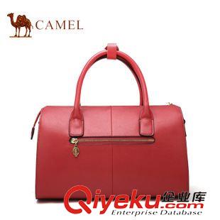 時(shí)尚休閑包 Camel/駱駝波士頓包簡(jiǎn)約手提牛皮包手提斜挎枕頭包WB240002-01原始圖片3