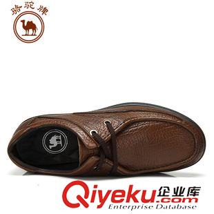男鞋 駱駝牌zp男鞋頭層牛皮zp男鞋商務(wù)休閑鞋純色系帶鞋W32203095原始圖片3