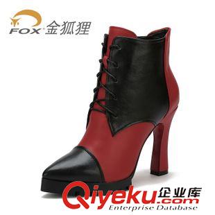 女鞋 fox金狐貍 時尚超高跟細跟馬丁靴 拉鏈短靴zp女靴子 4F02005