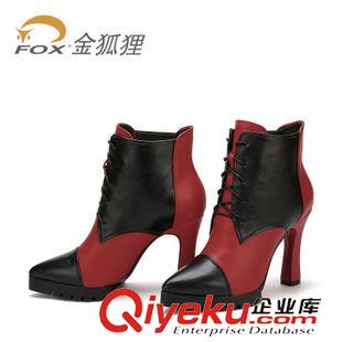 女鞋 fox金狐貍 時尚超高跟細跟馬丁靴 拉鏈短靴zp女靴子 4F02005原始圖片3
