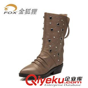 女鞋 fox金狐貍 時尚超高跟細跟馬丁靴 拉鏈短靴zp女靴子 4F02005