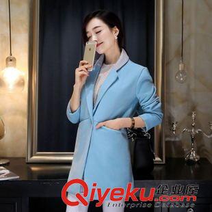 十月第二期 2015秋冬新款韓版中長款毛呢外套女呢大衣6932原始圖片2