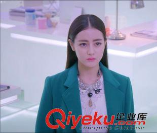 {dy}期 2015秋冬女裝大衣克拉戀人高雯葉琪明星同款綠色毛呢外套女原始圖片2