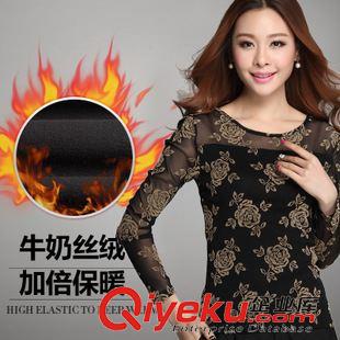 第七期 歐洲站2015秋新款女裝七彩桃心印花圓領(lǐng)中袖高腰修身蓬蓬連衣裙