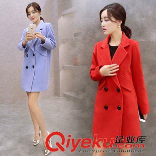 第八期 710#毛呢外套女2015秋季新款中長(zhǎng)款韓版休閑街拍繭型毛呢大衣原始圖片2