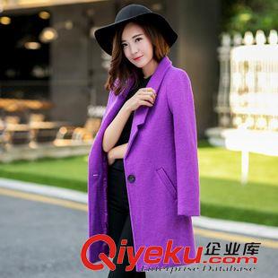 第八期 710#毛呢外套女2015秋季新款中長(zhǎng)款韓版休閑街拍繭型毛呢大衣