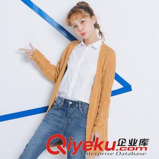 {dy}期 2015新款秋冬毛衣開衫女韓版中長款加厚寬松粗外套針織衫290原始圖片3