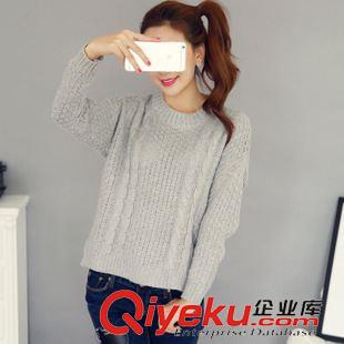毛衣 2015秋冬新款百搭套頭毛衣女 甜美圓領長袖打底針織衫 6920#原始圖片3