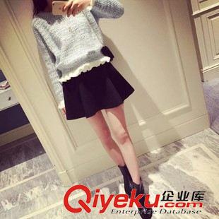 毛衣 9944#小清新毛衣女秋加厚木耳邊套頭學(xué)生短款冬款女士針織打底衫原始圖片3