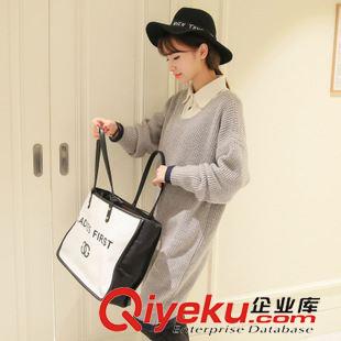 連衣裙 2222新款韓版加長款毛衣套頭2015秋冬女寬松打底衫連衣裙原始圖片3