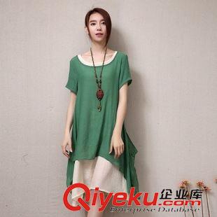 五月第2期 8159# 柔觸感2015夏季復古棉麻連衣裙中長款女裝夏季