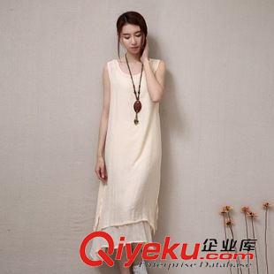 五月第2期 8159# 柔觸感2015夏季復古棉麻連衣裙中長款女裝夏季