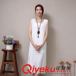 五月第2期 8159# 柔觸感2015夏季復古棉麻連衣裙中長款女裝夏季