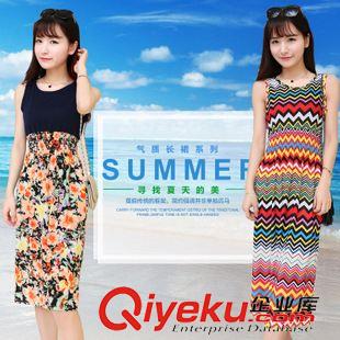 五月第1期 實拍701 夏裝新款大碼女裝波西米亞連衣裙無袖背心裙子原始圖片2