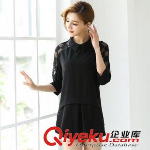 四月第13期 實拍2015夏季新款兩件套 圓領短袖大碼時尚印花休閑套裝女