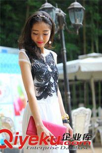 四月第2期 365#歐洲站2015夏季新款女裝歐美雪紡修身刺繡背心連衣裙原始圖片3