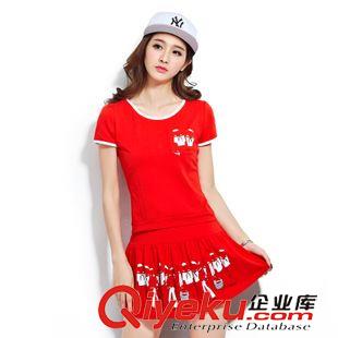 三月第3期 2022#女裝批發(fā) 夏裝拼色學院風休閑網(wǎng)球服運動半身裙套裝 網(wǎng)球服原始圖片3
